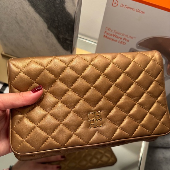 COPY - Carolina Herrera Used Golden Bag - Picture 1 of 4